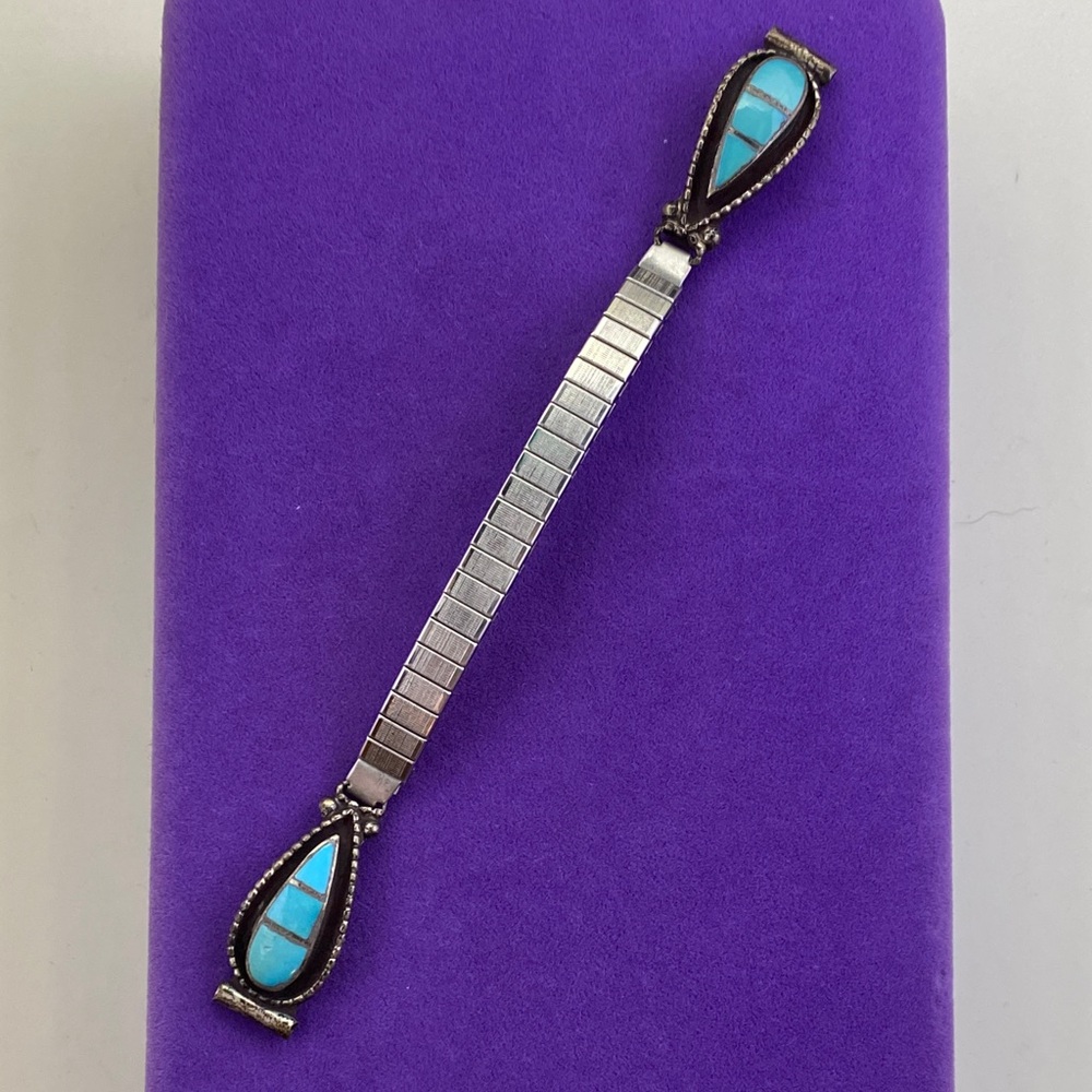 💛 Vintage Native American Sterling Silver Turquoise Watch Tips | Boho